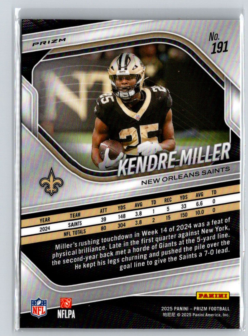 2025 Panini Prizm #191 Kendre Miller Lazer Z69