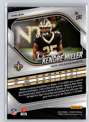 2025 Panini Prizm #191 Kendre Miller Lazer Z69