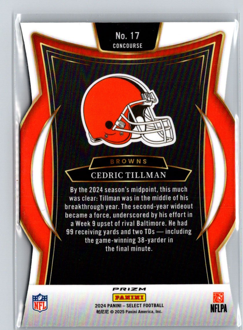 2024 Panini Select #17 Cedric Tillman Silver Prizm Die Cut Z70