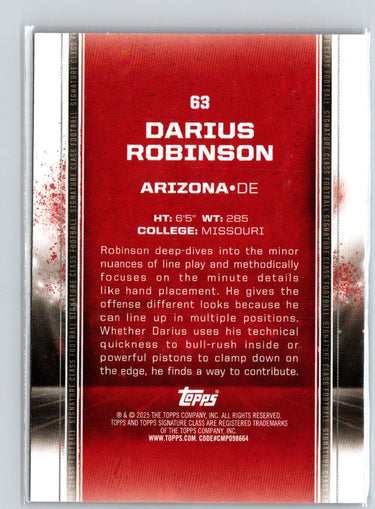 2024 Topps Signature Class #63 Darius Robinson Bronze Z70