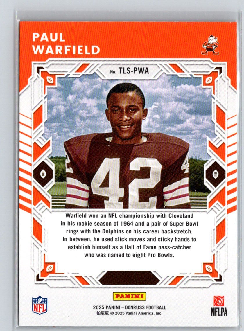 2025 Donruss #TLS-PWA Paul Warfield The Legend Series Z70