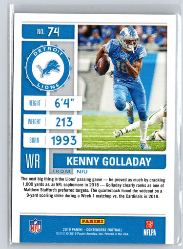 2019 Panini Contenders #74 Kenny Golladay Z70