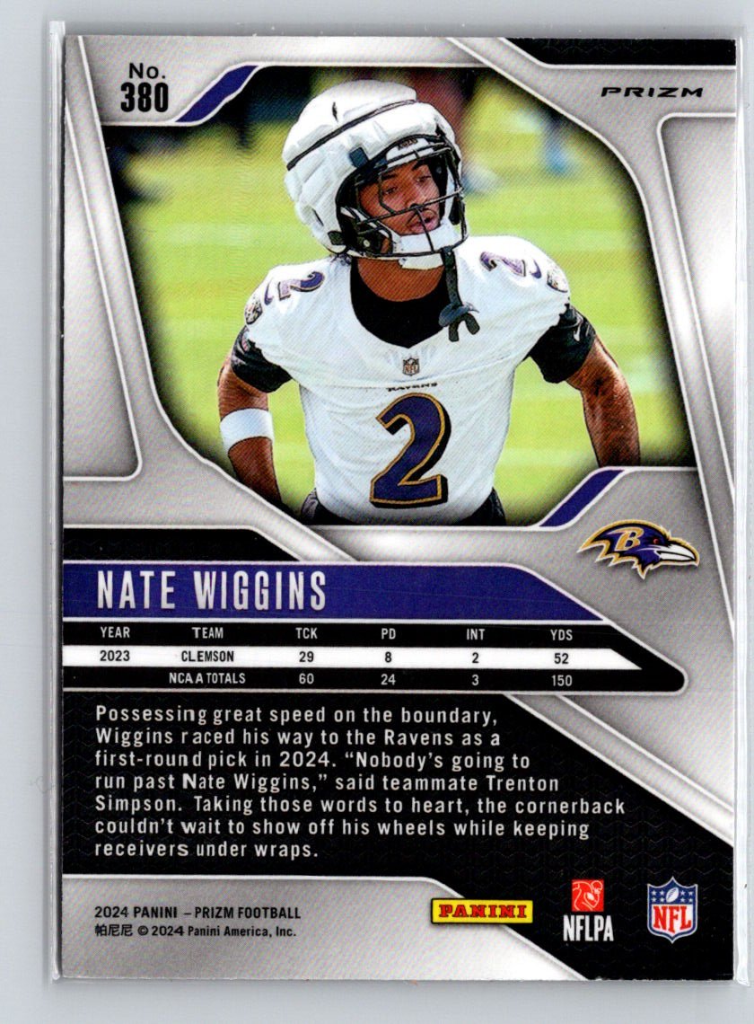 2024 Panini Prizm #380 Nate Wiggins Pink Wave Z10