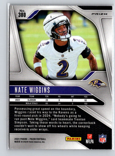2024 Panini Prizm #380 Nate Wiggins Pink Wave Z10