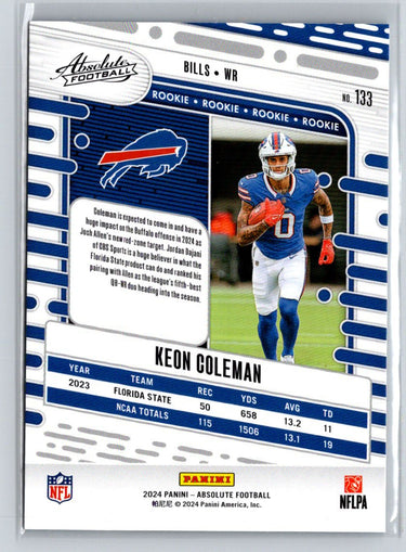 2024 Panini Absolute #133 Keon Coleman Retail Z10